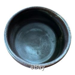 Vintage Studio Art Pottery Metallic Glaze Matcha Chawan Tea Bowl Signed