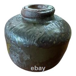 Vintage Studio Art Pottery Metallic Glaze Matcha Chawan Tea Bowl Signed