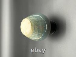 Vintage Studio Art Pottery Modern Art Deco Black Blue Gray Ceramic Vase signed