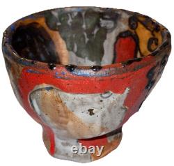 Vintage Studio Art Pottery Modernist Abstract Naive Outsider Bowl Dish