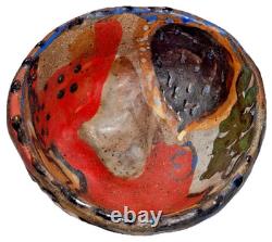 Vintage Studio Art Pottery Modernist Abstract Naive Outsider Bowl Dish
