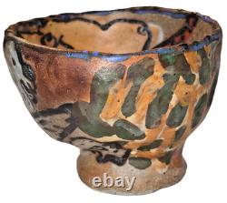 Vintage Studio Art Pottery Modernist Abstract Naive Outsider Bowl Dish