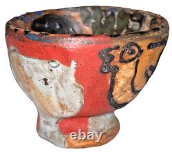 Vintage Studio Art Pottery Modernist Abstract Naive Outsider Bowl Dish