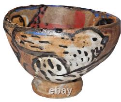 Vintage Studio Art Pottery Modernist Abstract Naive Outsider Bowl Dish