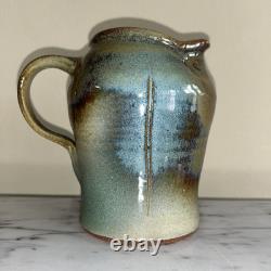 Vintage Studio Art Pottery Pitcher Hand Thrown & Decorated WOW