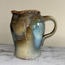Vintage Studio Art Pottery Pitcher Hand Thrown & Decorated WOW