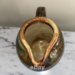 Vintage Studio Art Pottery Pitcher Hand Thrown & Decorated WOW
