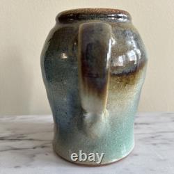 Vintage Studio Art Pottery Pitcher Hand Thrown & Decorated WOW