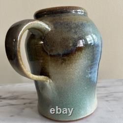 Vintage Studio Art Pottery Pitcher Hand Thrown & Decorated WOW