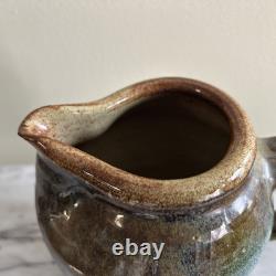 Vintage Studio Art Pottery Pitcher Hand Thrown & Decorated WOW