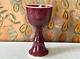 Vintage Studio Art Pottery Red Purple Glazed Chalice Cup, Signed Gerry Williams