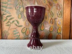 Vintage Studio Art Pottery Red Purple Glazed Chalice Cup, Signed Gerry Williams