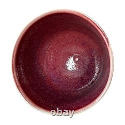 Vintage Studio Art Pottery Red Purple Glazed Chalice Cup, Signed Gerry Williams