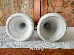 Vintage Studio Art Pottery Red Wine Chalice Glasses Signed Gerry Williams (2)