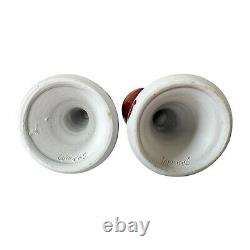 Vintage Studio Art Pottery Red Wine Chalice Glasses Signed Gerry Williams (2)
