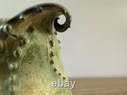 Vintage Studio Art Pottery. Sculptural Vessel. Organic Form. Wavy Rim. Textured