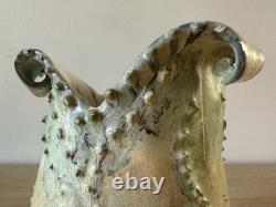 Vintage Studio Art Pottery. Sculptural Vessel. Organic Form. Wavy Rim. Textured