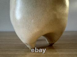 Vintage Studio Art Pottery. Sculptural Vessel. Organic Form. Wavy Rim. Textured
