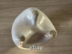 Vintage Studio Art Pottery. Sculptural Vessel. Organic Form. Wavy Rim. Textured