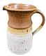 Vintage Studio Art Pottery Stoneware Pitcher Signed by Artist Folk Art 8H x 7