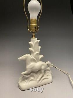 Vintage Studio Art Pottery Van Briggle Horse Lamp With Handmade Shade