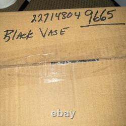 Vintage Studio Art Pottery Vase Black&Silver Crystalline Glaze Hand Thrown7.25