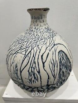 Vintage Studio Art Pottery Vase Blue