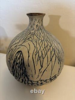 Vintage Studio Art Pottery Vase Blue- Please see Description