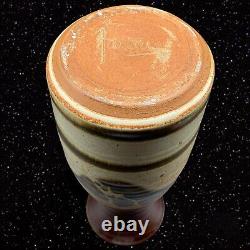 Vintage Studio Art Pottery Vase Hand Made Signed by Artist 10T 3.75W