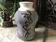 Vintage Studio Art Pottery Vase Signed Mid Century Iridescent Pot Heavy Rustic