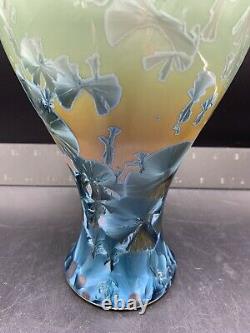 Vintage Studio Art Pottery Vase with Crystalline Glaze