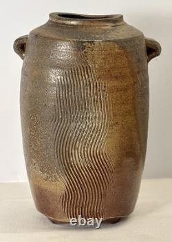 Vintage Studio Art Pottery Vessel Signed J Baylor 92 RI Coastal Brutalist Decor