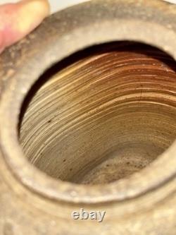 Vintage Studio Art Pottery Vessel Signed J Baylor 92 RI Coastal Brutalist Decor