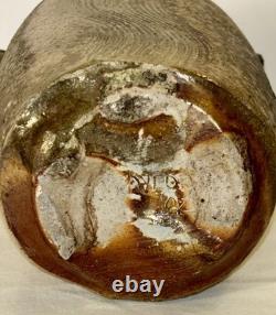 Vintage Studio Art Pottery Vessel Signed J Baylor 92 RI Coastal Brutalist Decor