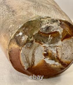 Vintage Studio Art Pottery Vessel Signed J Baylor 92 RI Coastal Brutalist Decor