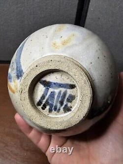 Vintage Studio Art Pottery Wine Water Oil Decanter Carafe With Lid Signed TAHE