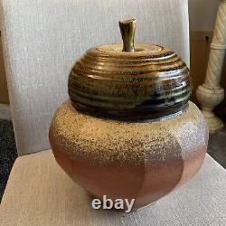 Vintage Studio Art Pottery Wood Fired Vase Urn Signed