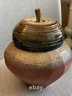 Vintage Studio Art Pottery Wood Fired Vase Urn Signed