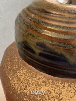 Vintage Studio Art Pottery Wood Fired Vase Urn Signed