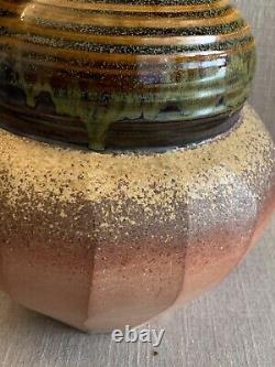 Vintage Studio Art Pottery Wood Fired Vase Urn Signed