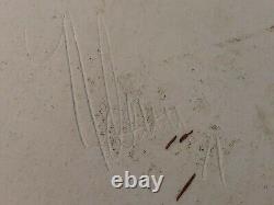 Vintage Studio Art Stoneware Huge Platter Charger, Signed, 17 1/4 D, 1 1/2 H