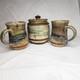 Vintage Studio Art Stoneware Pottery Signed Galloway 2 Mugs with Canister