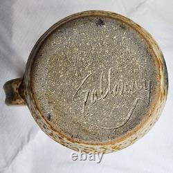 Vintage Studio Art Stoneware Pottery Signed Galloway 2 Mugs with Canister