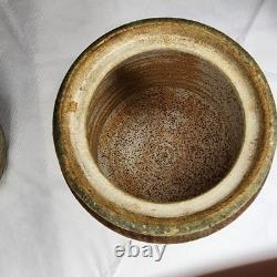 Vintage Studio Art Stoneware Pottery Signed Galloway 2 Mugs with Canister