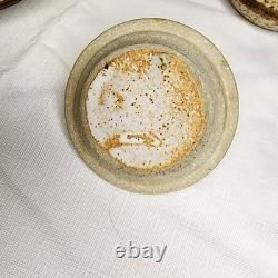 Vintage Studio Art Stoneware Pottery Signed Galloway 2 Mugs with Canister