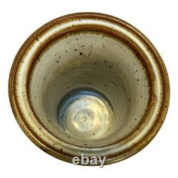Vintage Studio Art Stoneware Pottery Wine Chiller and 4 Goblets Signed Canada
