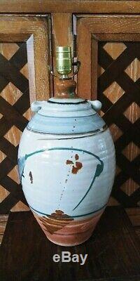Vintage Studio MID Century Table Lamp Hand Thrown Crafted Pottery Stoneware