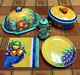 Vintage Studio Nova Serving Dishes Colorful Hand-painted 10 Piece Set Portugal