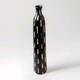 Vintage Studio Pottery 18 Bottle Vase Brutalist Black Cream Textured MCM Art