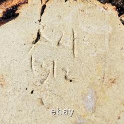 Vintage Studio Pottery 18 Bottle Vase Brutalist Black Cream Textured MCM Art